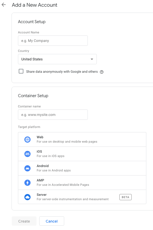 How to set up Google Tag Manager step 1