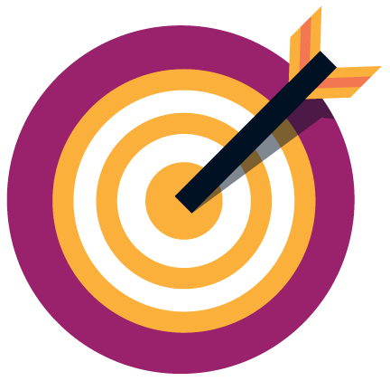 a target with an arrow sticking out of the bullseye