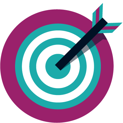 an arrow in the bullseye of a target
