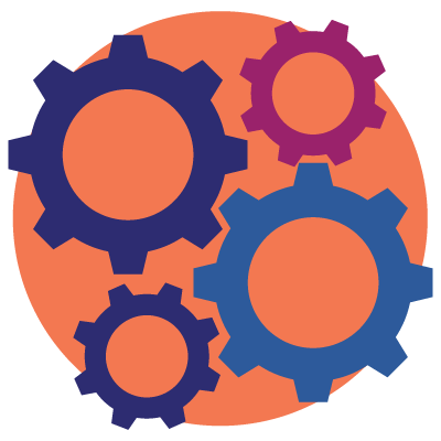 gears icon account management includes custom solutions