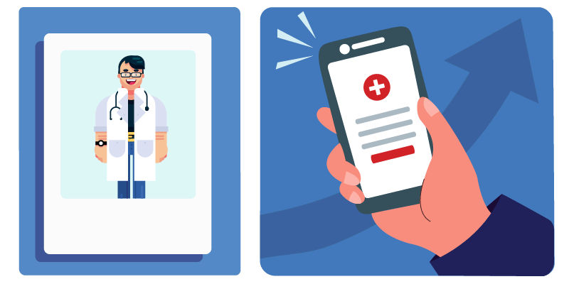 increase healthcare conversions in marketing a person filling out an online medical form